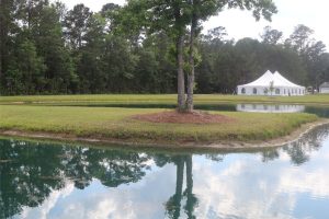 outdoor wedding venue set up